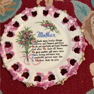 Decorative Mother Plate with Pink and Gold Accents